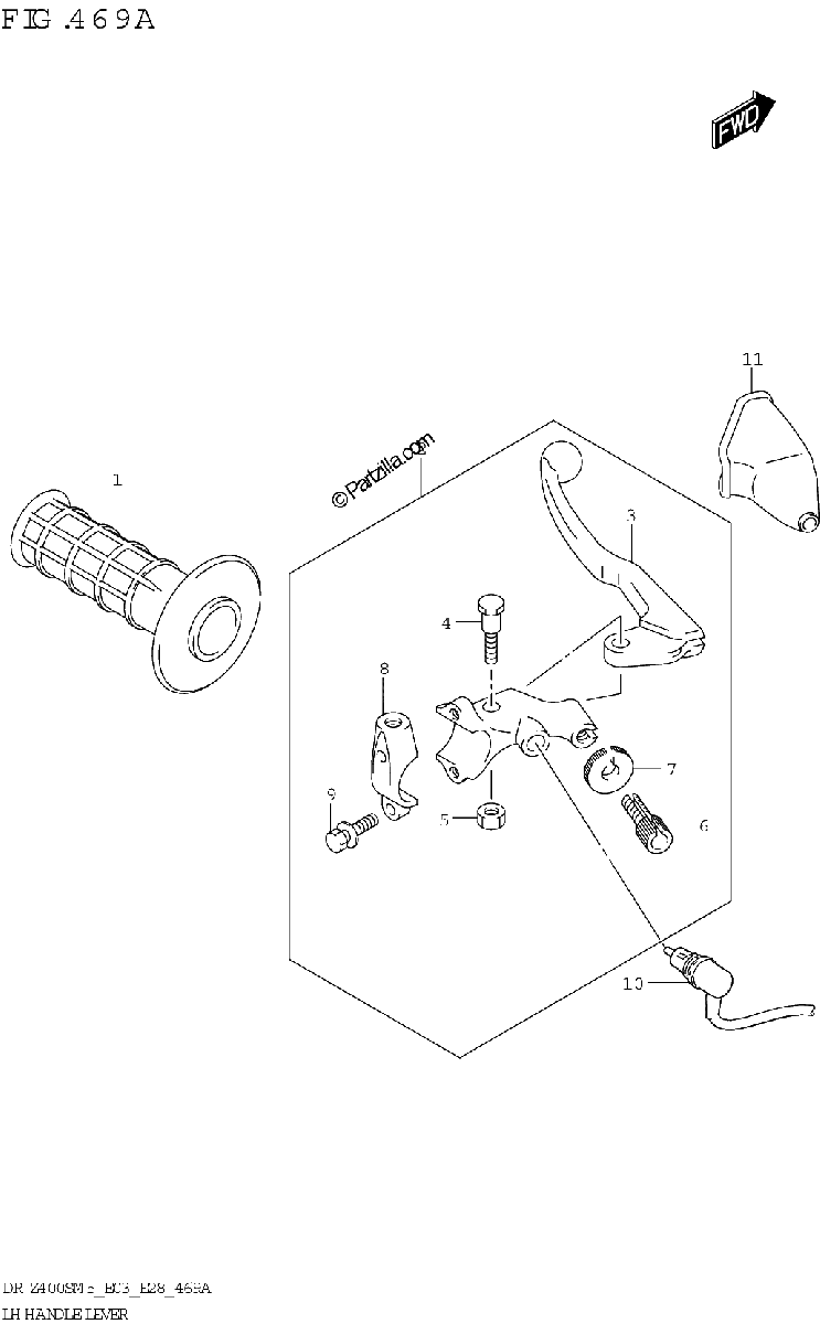 Diagrama de LH HANDLE LEVER