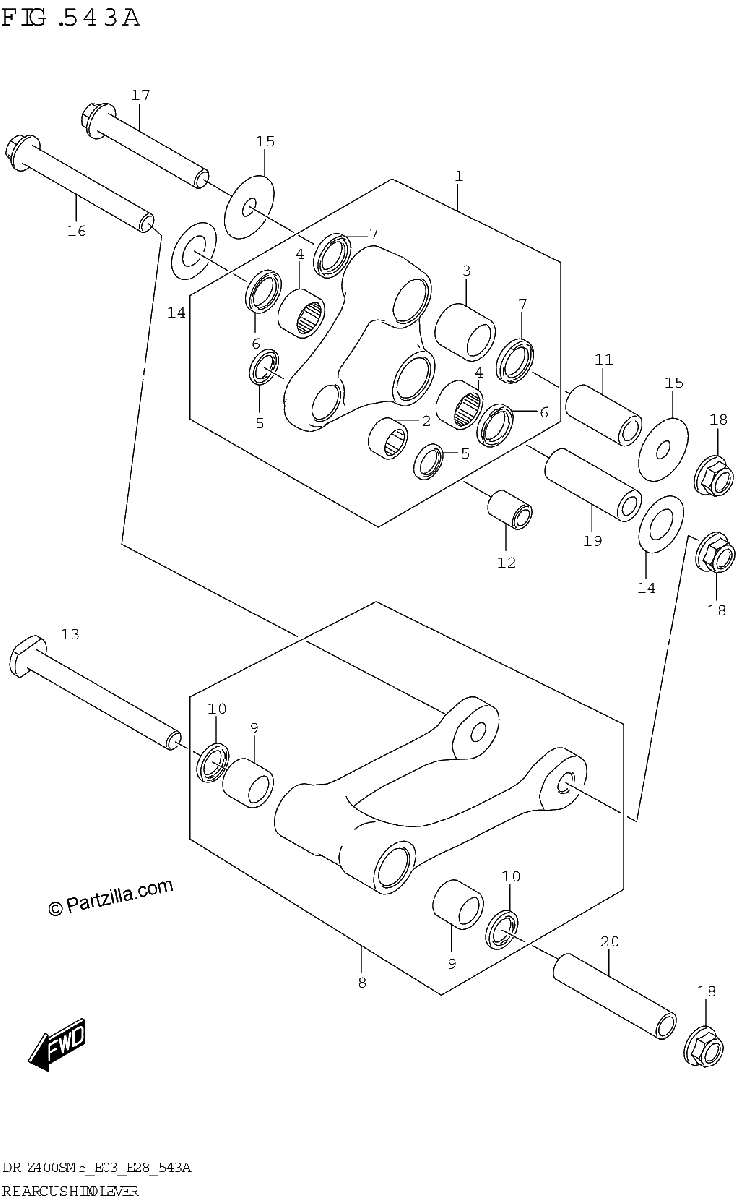 Diagrama de REAR CUSHION LEVER