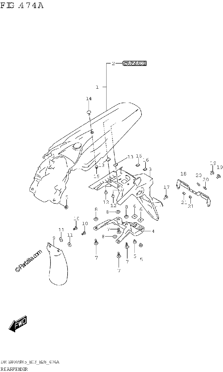 Diagrama de REAR FENDER