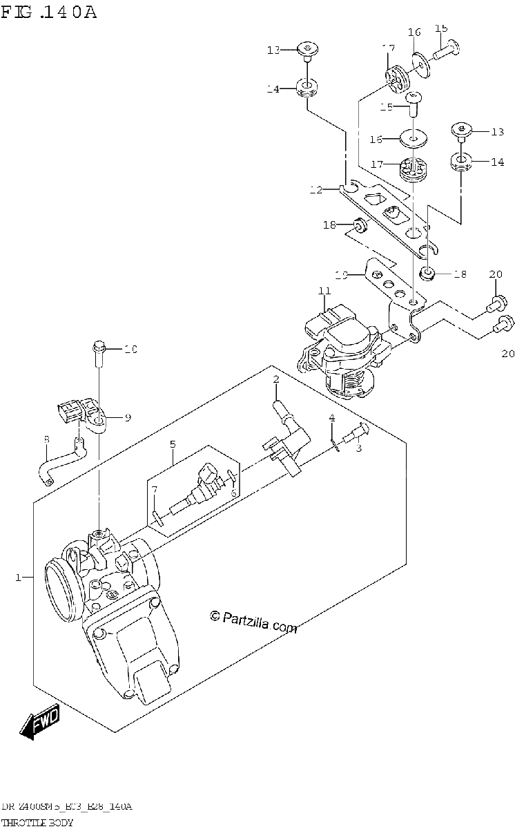 Diagrama de THROTTLE BODY E03 E28