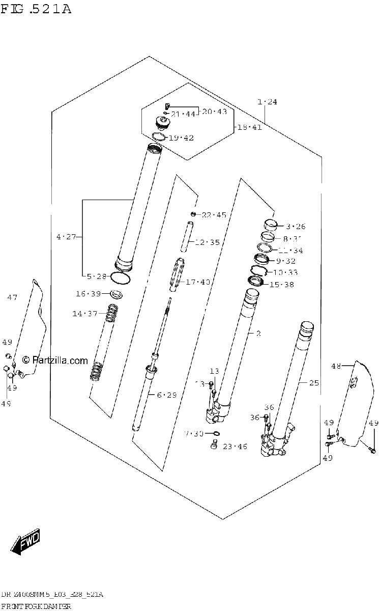 Diagrama de FRONT FORK DAMPER