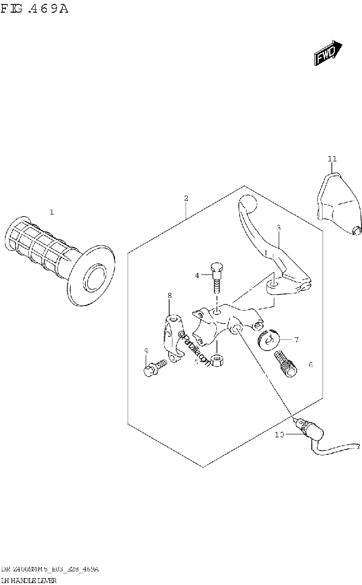 Diagrama de LH HANDLE LEVER