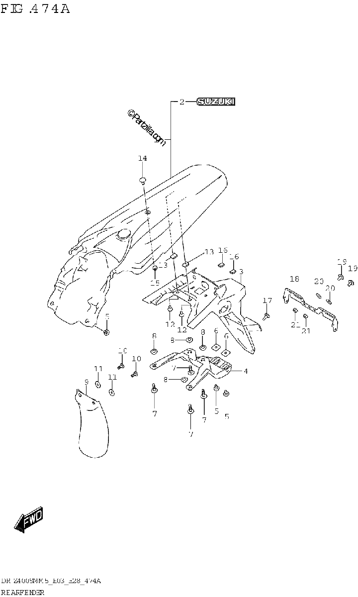 Diagrama de REAR FENDER