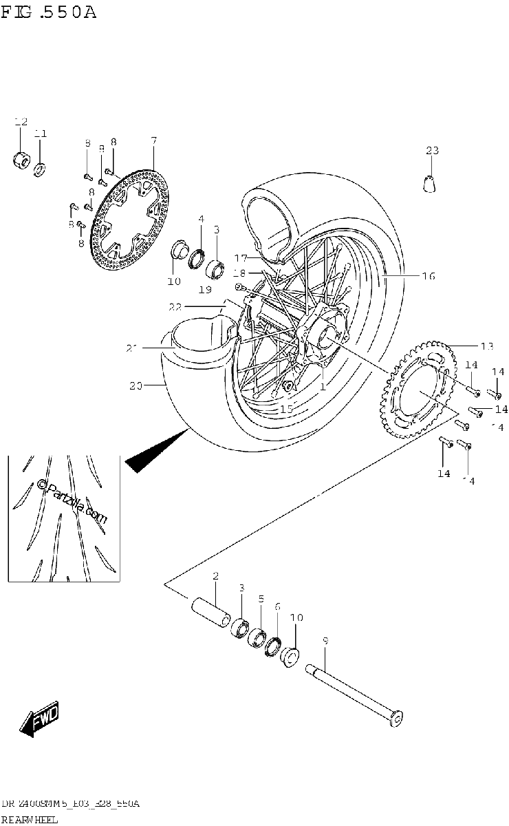 Diagrama de REAR WHEEL