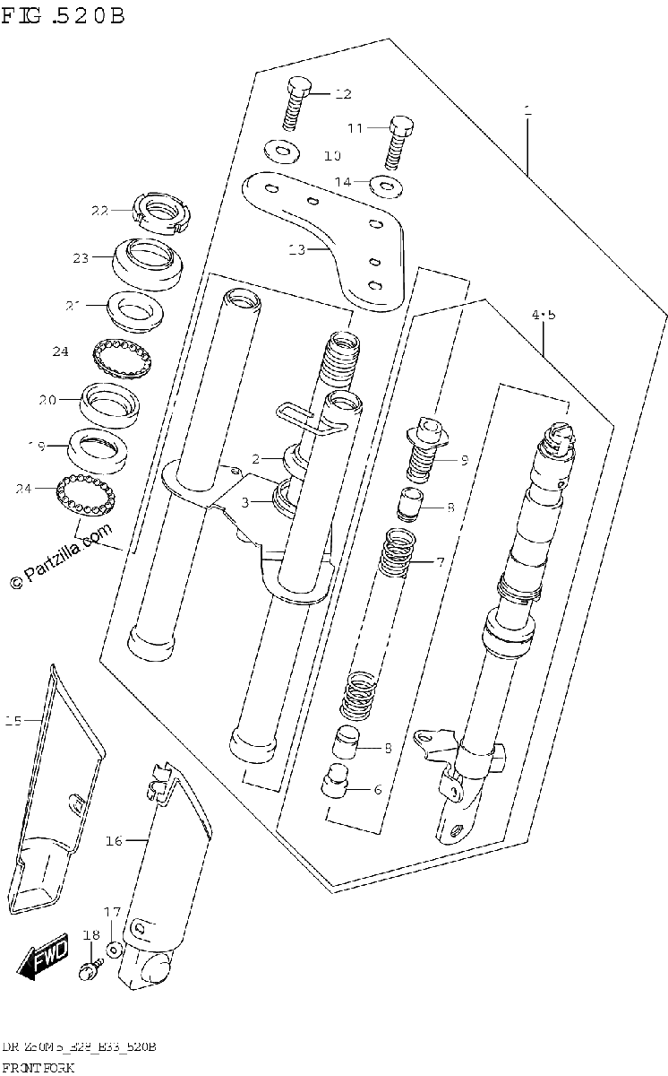 Diagrama de FRONT FORK E33