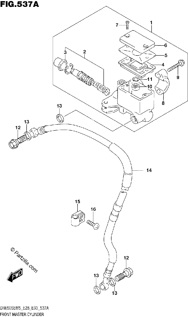 Diagrama de FRONT MASTER CYLINDER