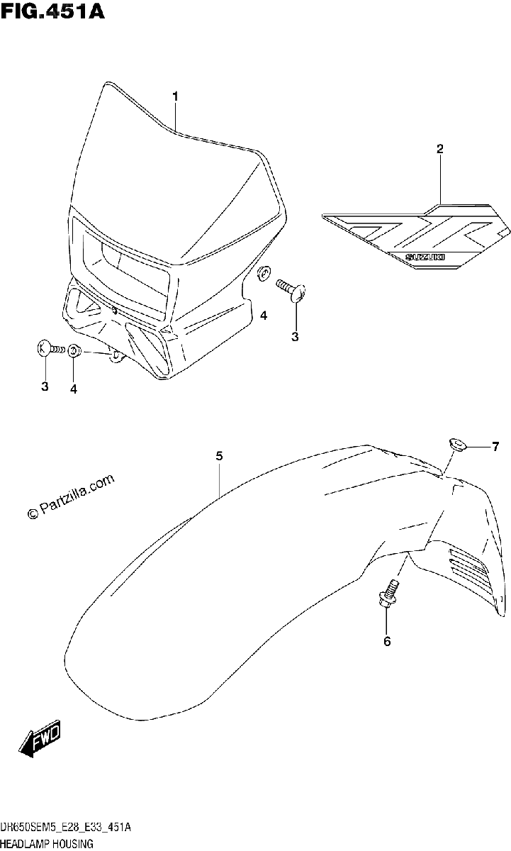Diagrama de HEADLAMP HOUSING
