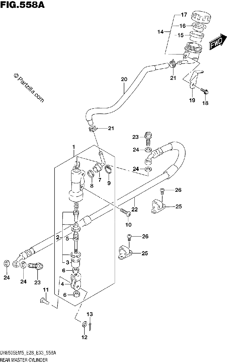Diagrama de REAR MASTER CYLINDER