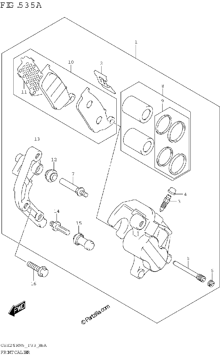 Diagrama de FRONT CALIPER