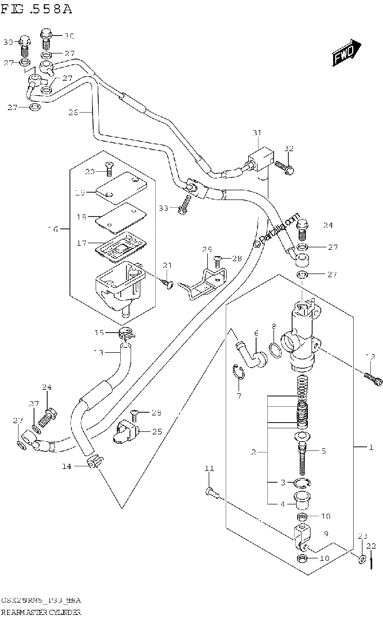 Diagrama de REAR MASTER CYLINDER