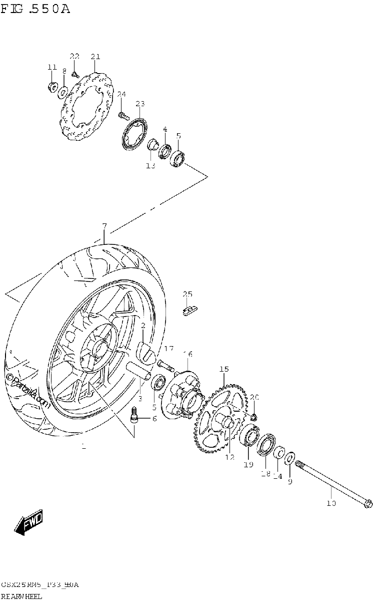 Diagrama de REAR WHEEL