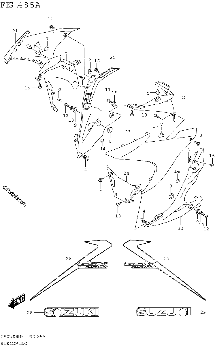Diagrama de SIDE COWLING