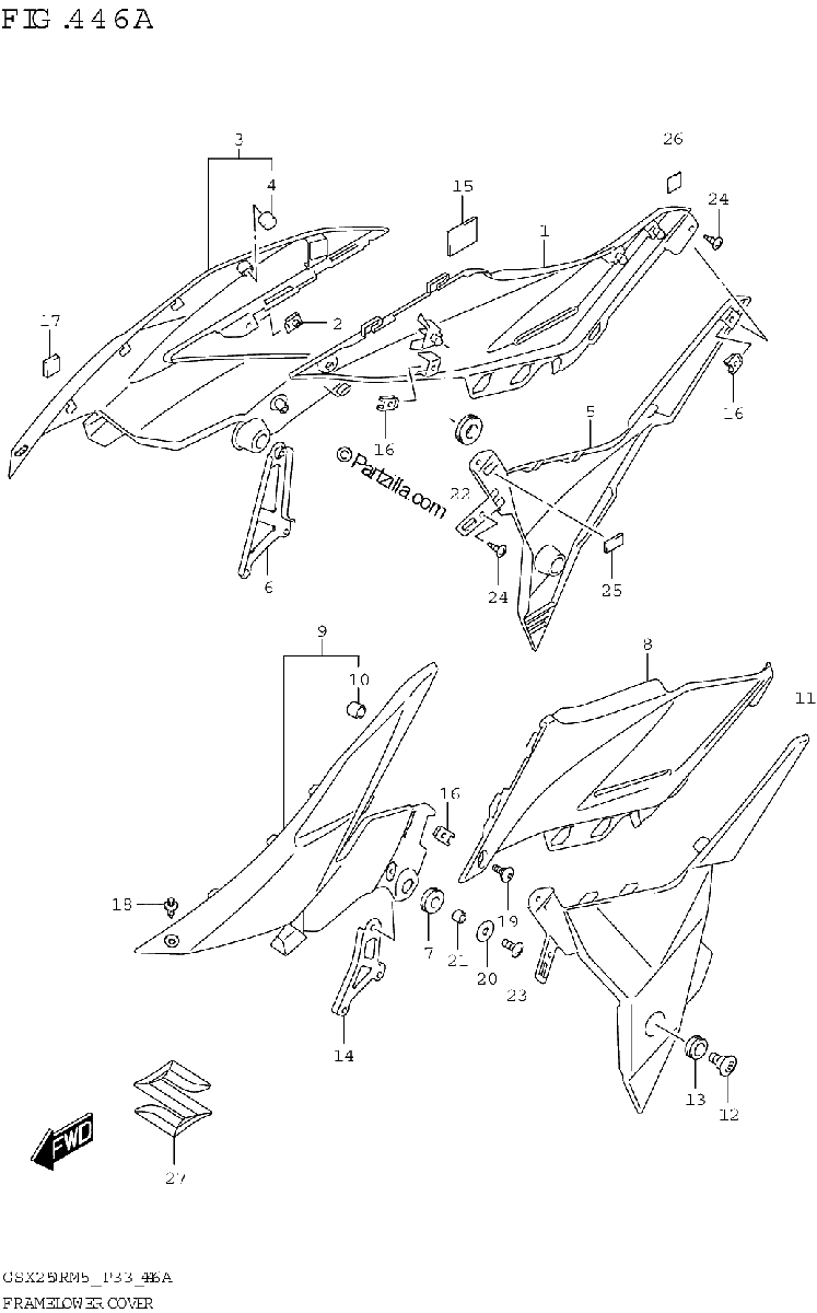 Diagrama de FRAME LOWER COVER