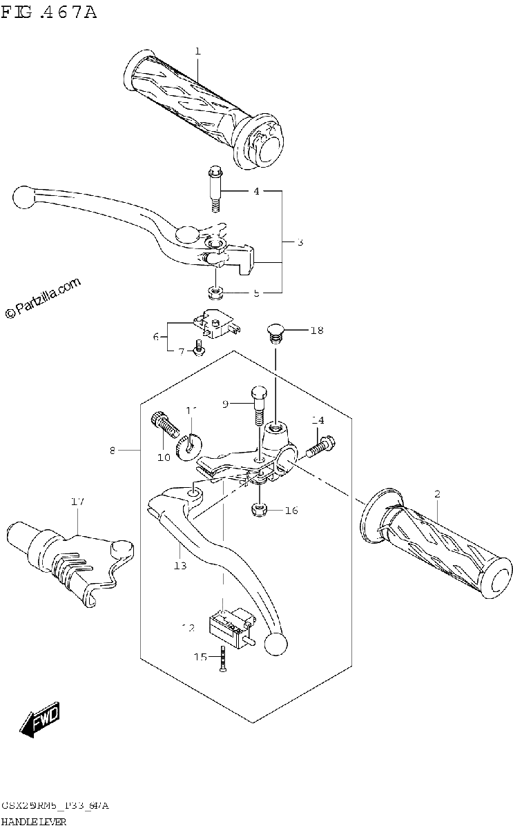 Diagrama de HANDLE LEVER