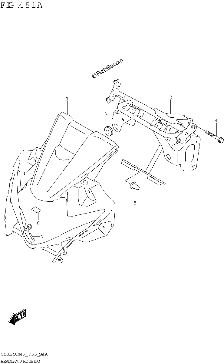 Diagrama de HEADLAMP HOUSING