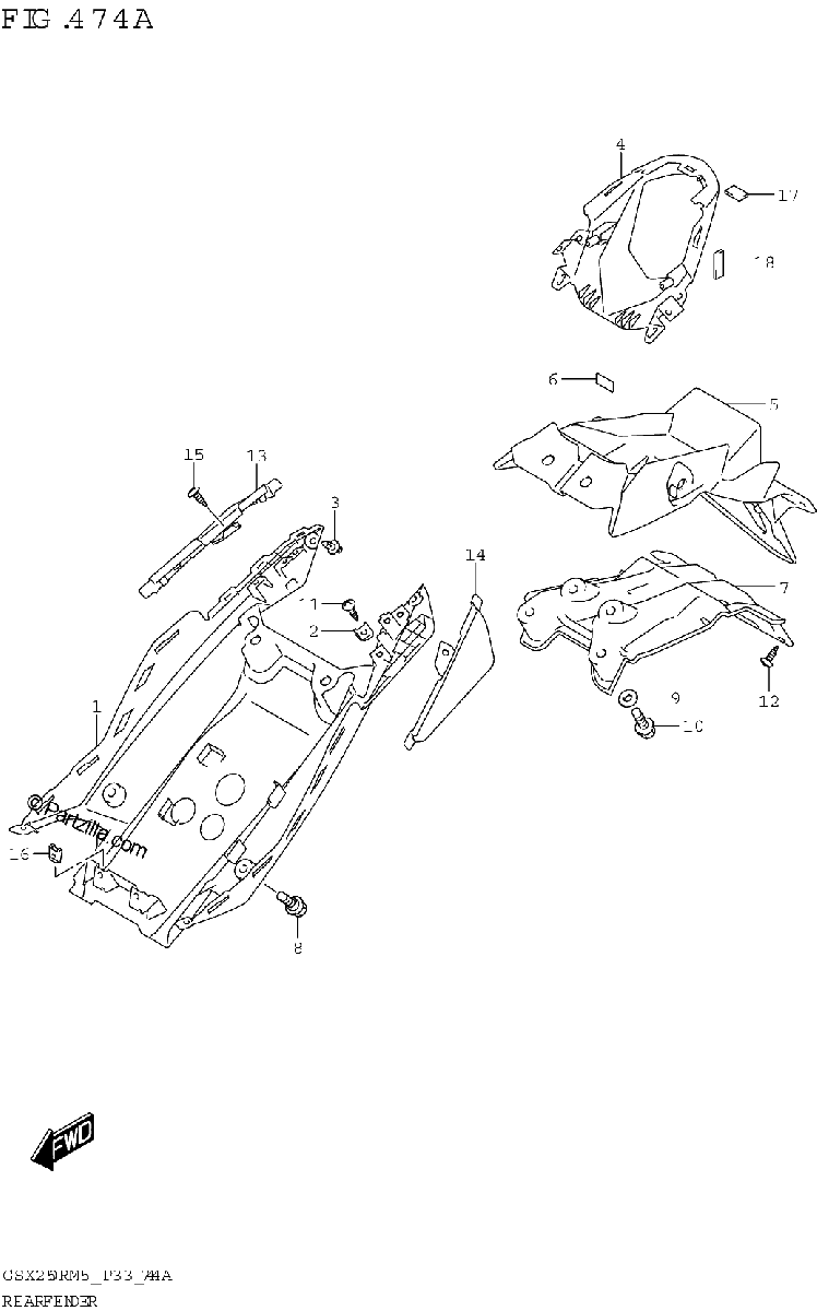 Diagrama de REAR FENDER