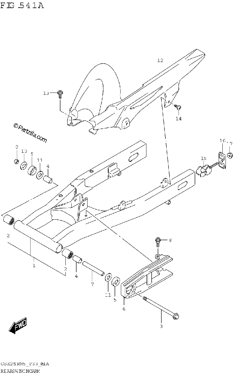 Diagrama de REAR SWINGINGARM