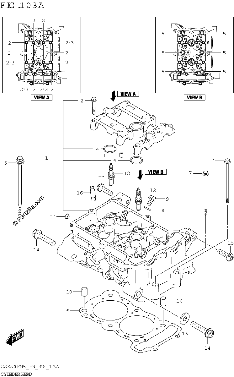 Diagrama de CYLINDER HEAD
