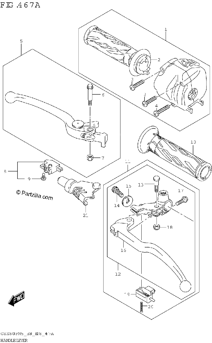 Diagrama de HANDLE LEVER