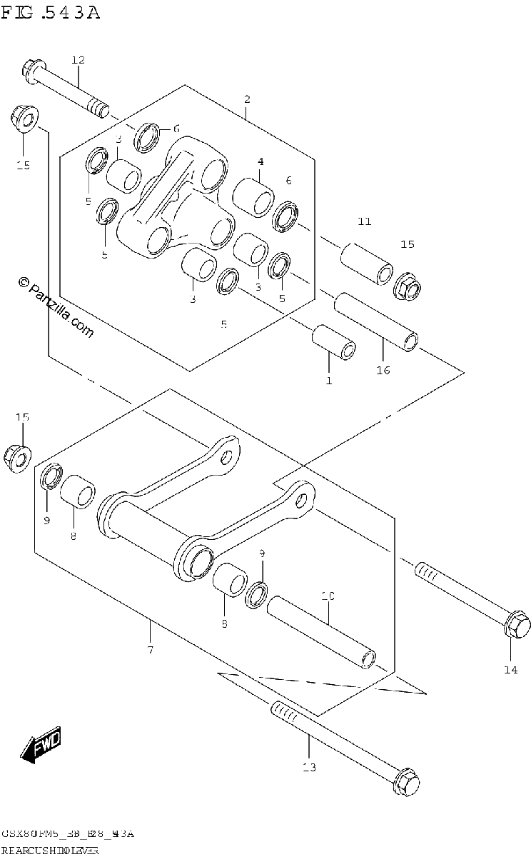 Diagrama de REAR CUSHION LEVER