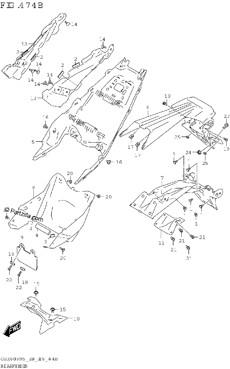 Diagrama de REAR FENDER
