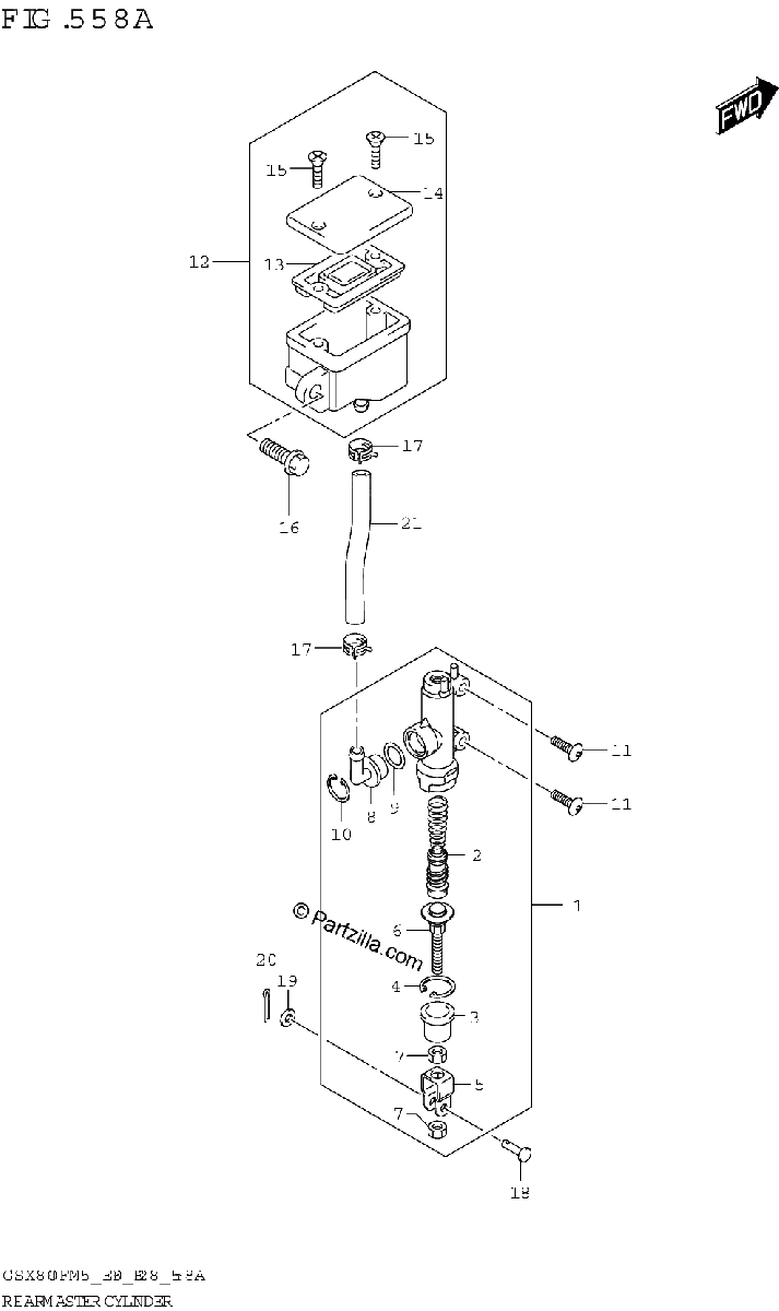 Diagrama de REAR MASTER CYLINDER