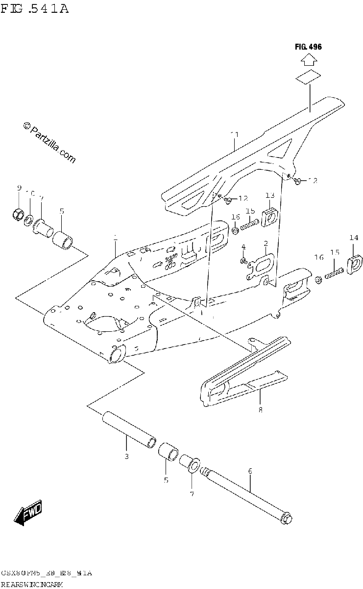 Diagrama de REAR SWINGINGARM