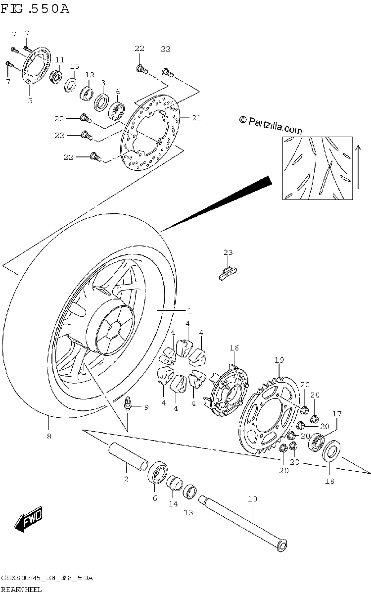 Diagrama de REAR WHEEL