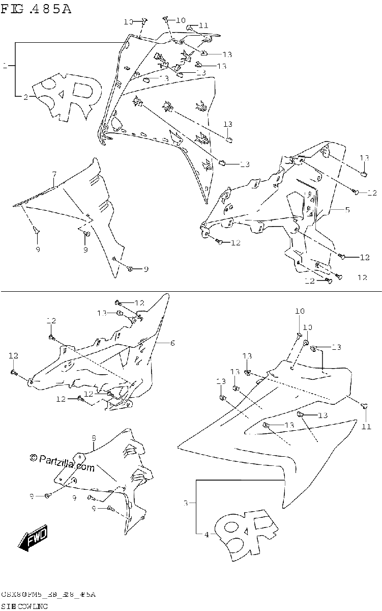 Diagrama de SIDE COWLING