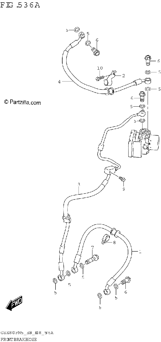 Diagrama de FRONT BRAKE HOSE
