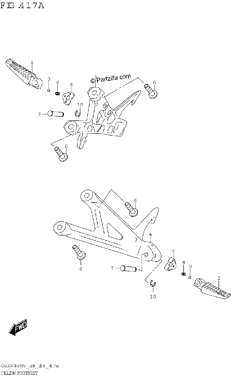 Diagrama de PILLION FOOTREST