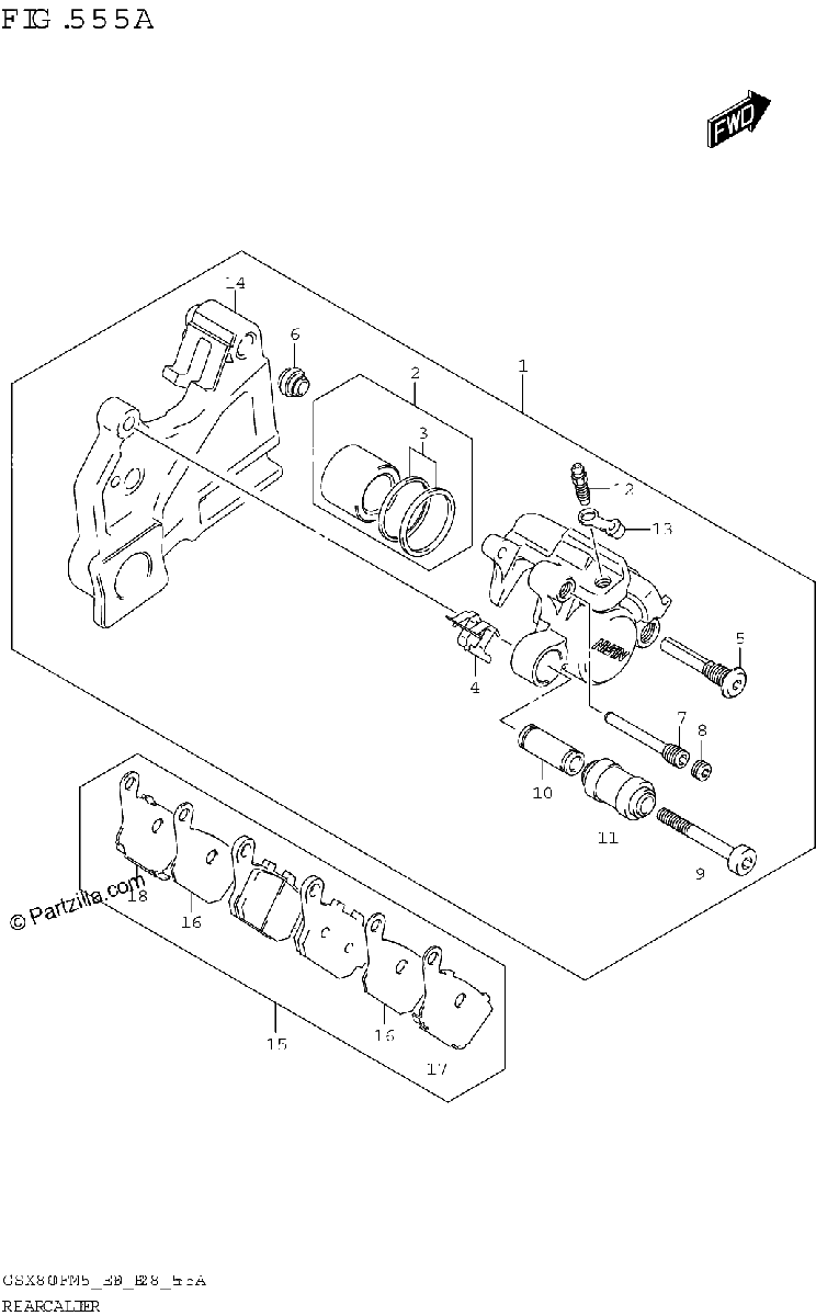Diagrama de REAR CALIPER
