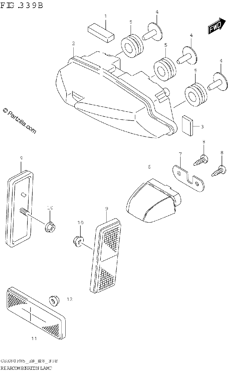 Diagrama de REAR COMBINATION LAMP