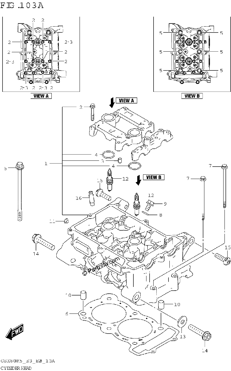 Diagrama de CYLINDER HEAD