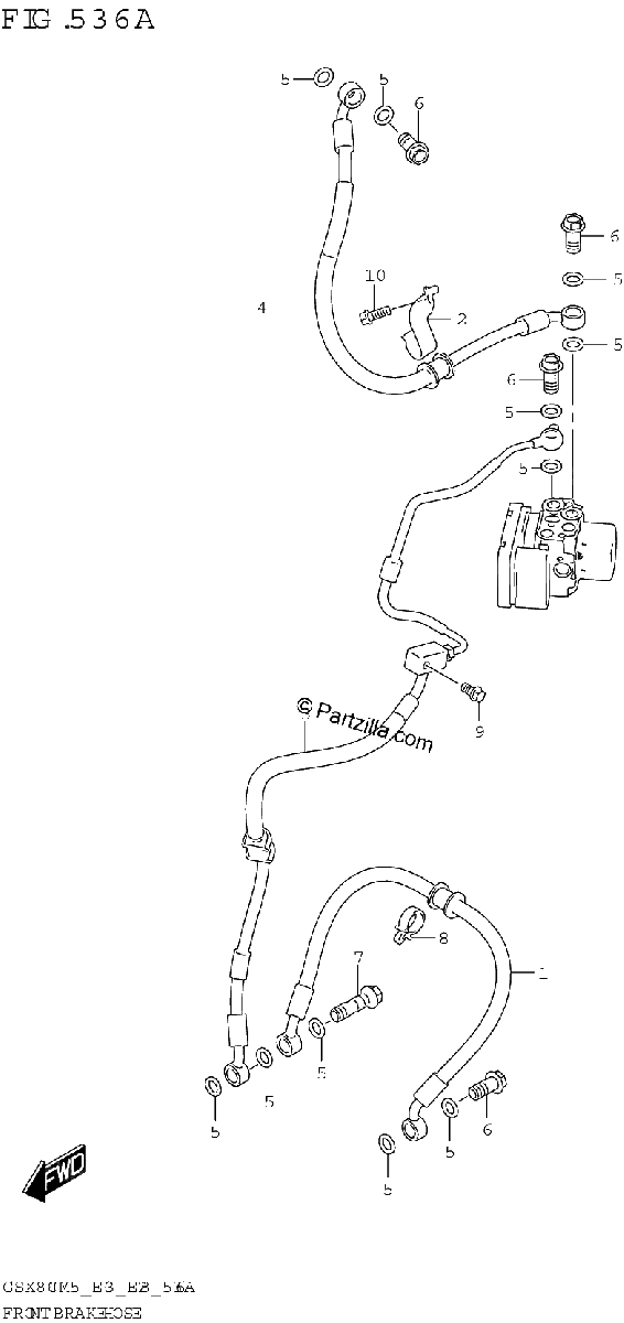 Diagrama de FRONT BRAKE HOSE