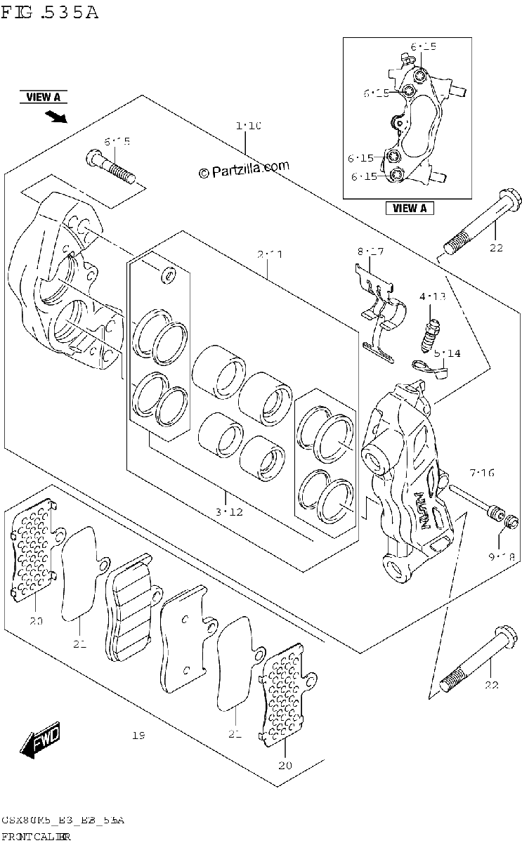 Diagrama de FRONT CALIPER