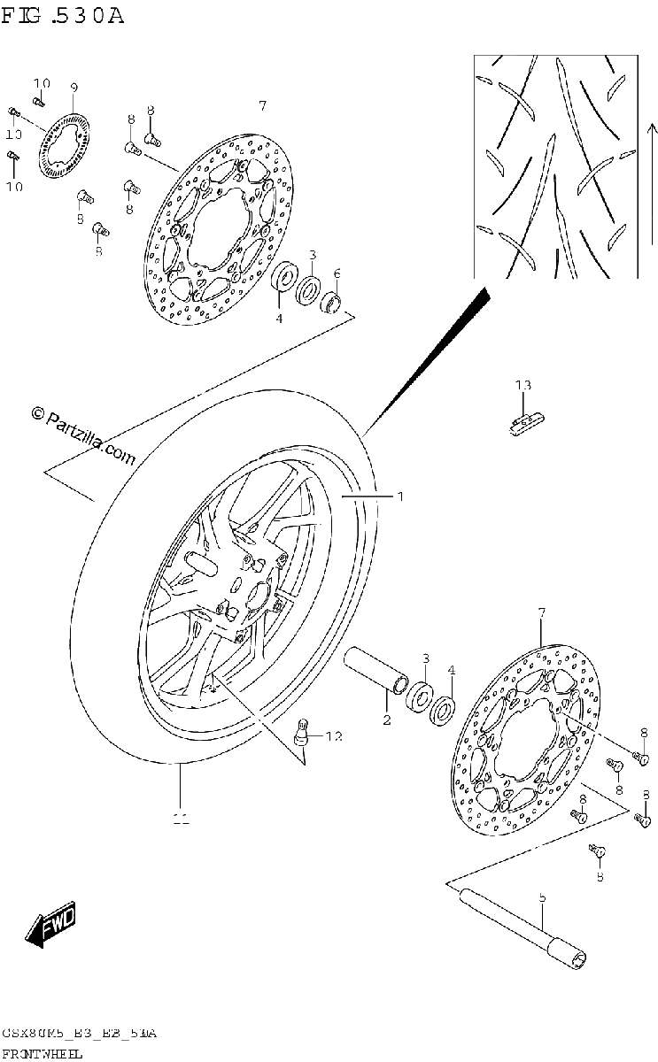 Diagrama de FRONT WHEEL