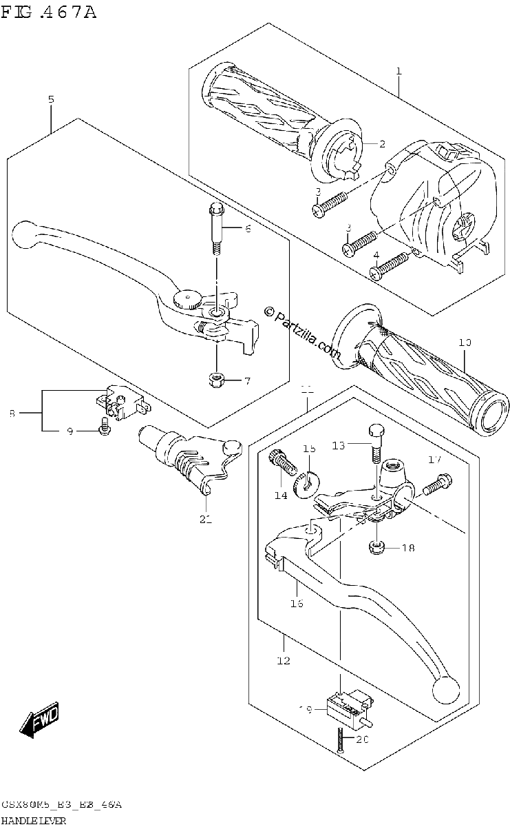 Diagrama de HANDLE LEVER