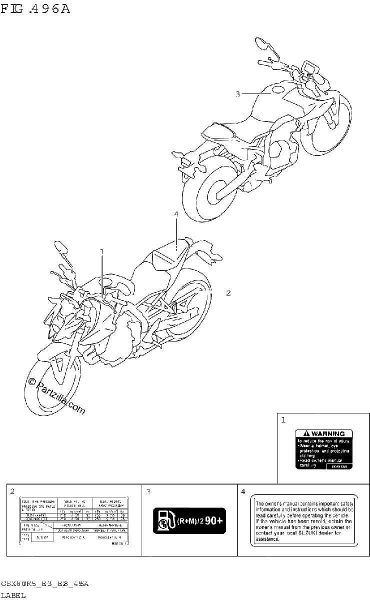 Diagrama de LABEL GSX800RQ M5 E03
