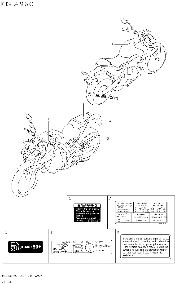 Diagrama de LABEL GSX800RQ M5 E33