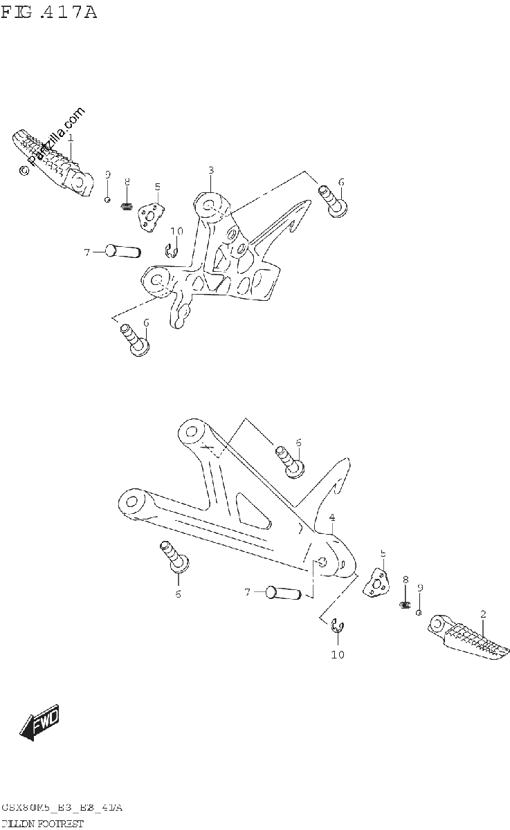Diagrama de PILLION FOOTREST