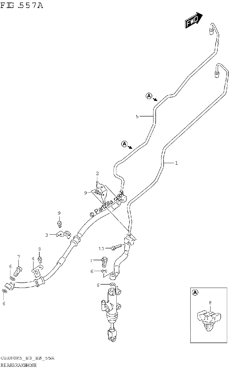 Diagrama de REAR BRAKE HOSE