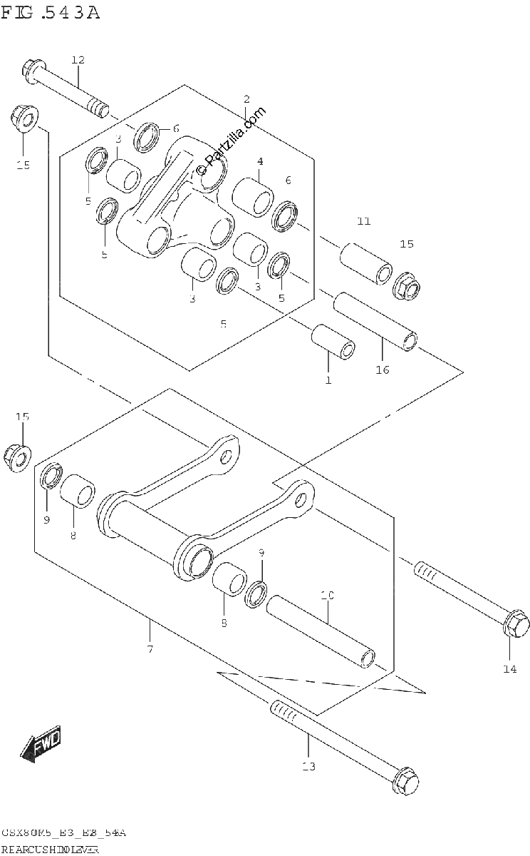 Diagrama de REAR CUSHION LEVER