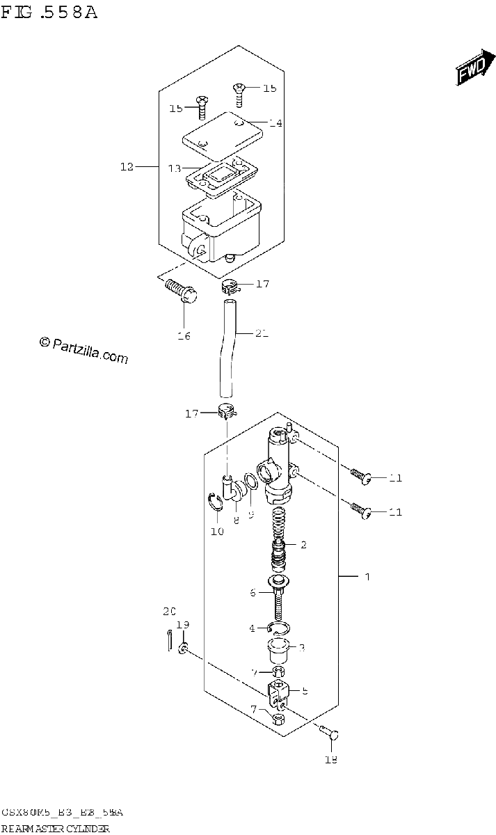 Diagrama de REAR MASTER CYLINDER