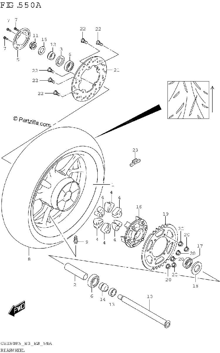 Diagrama de REAR WHEEL