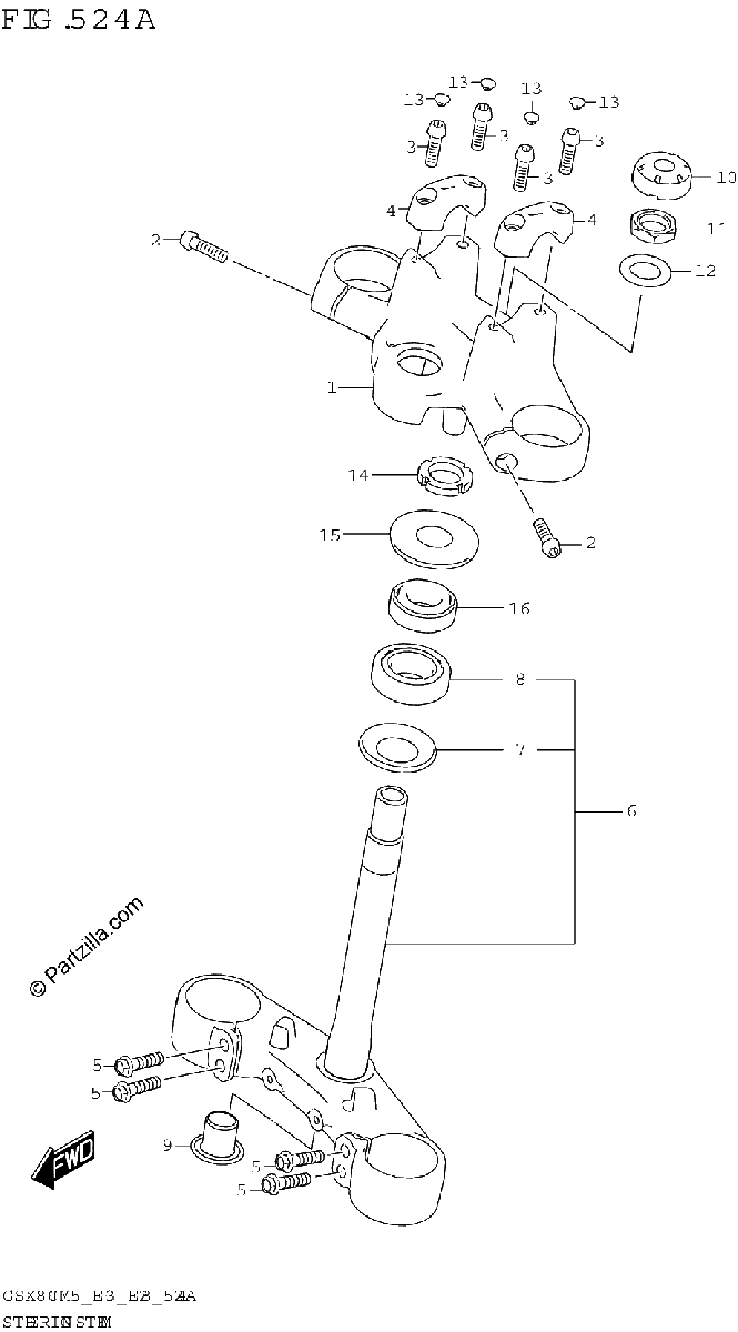 Diagrama de STEERING STEM