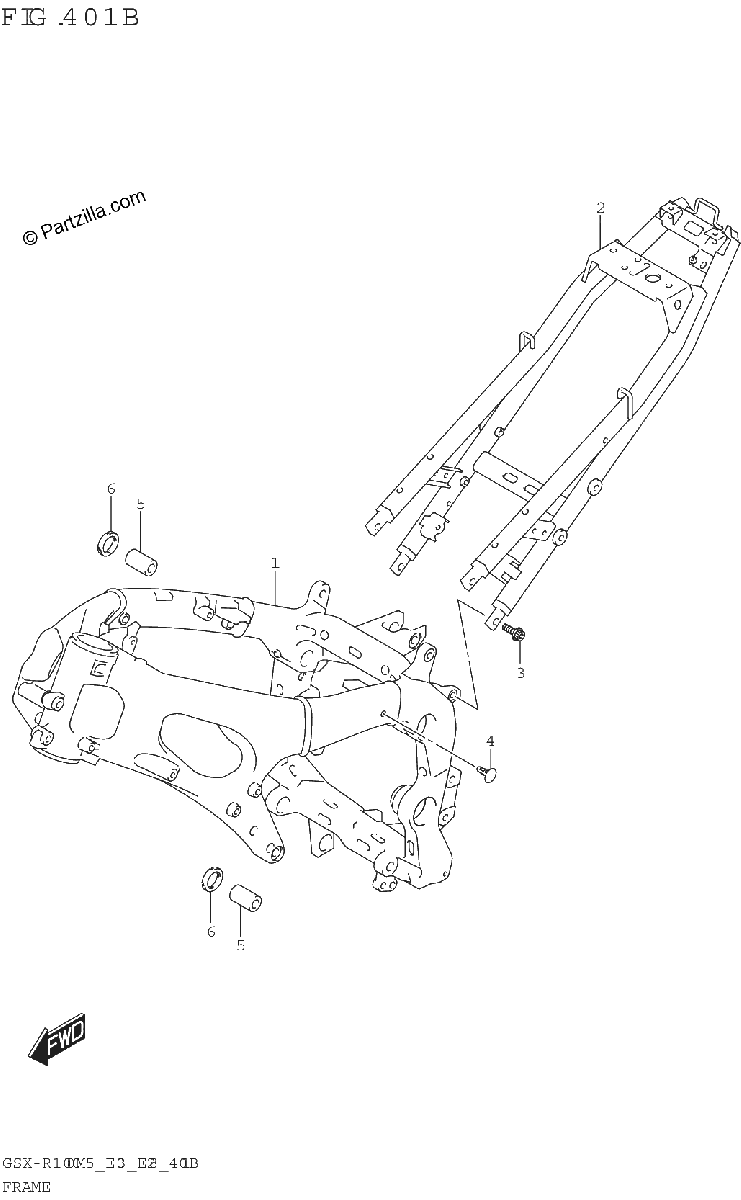 Diagrama de FRAME GSX R1000RA GSX R1000RZA