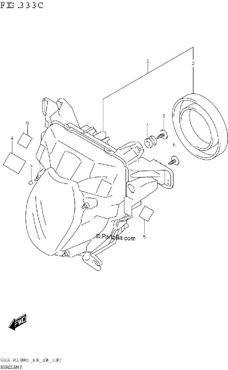 Diagrama de HEADLAMP GSX R1000A