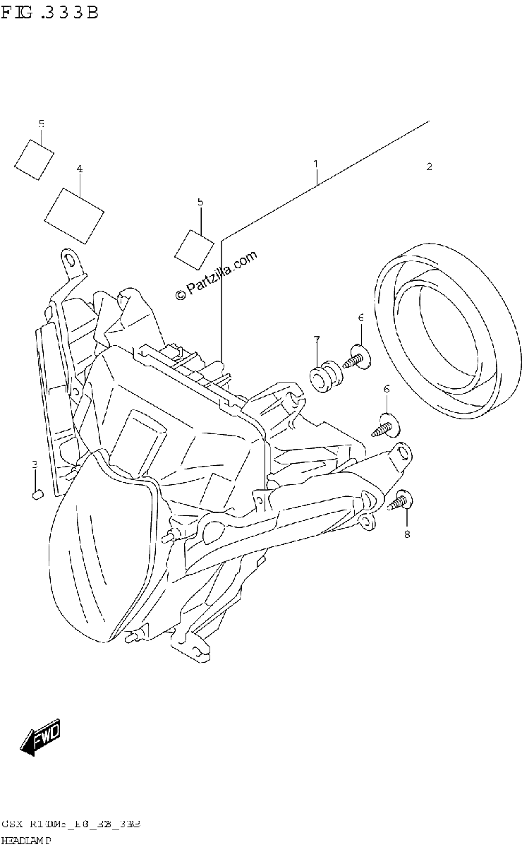 Diagrama de HEADLAMP GSX R1000RA