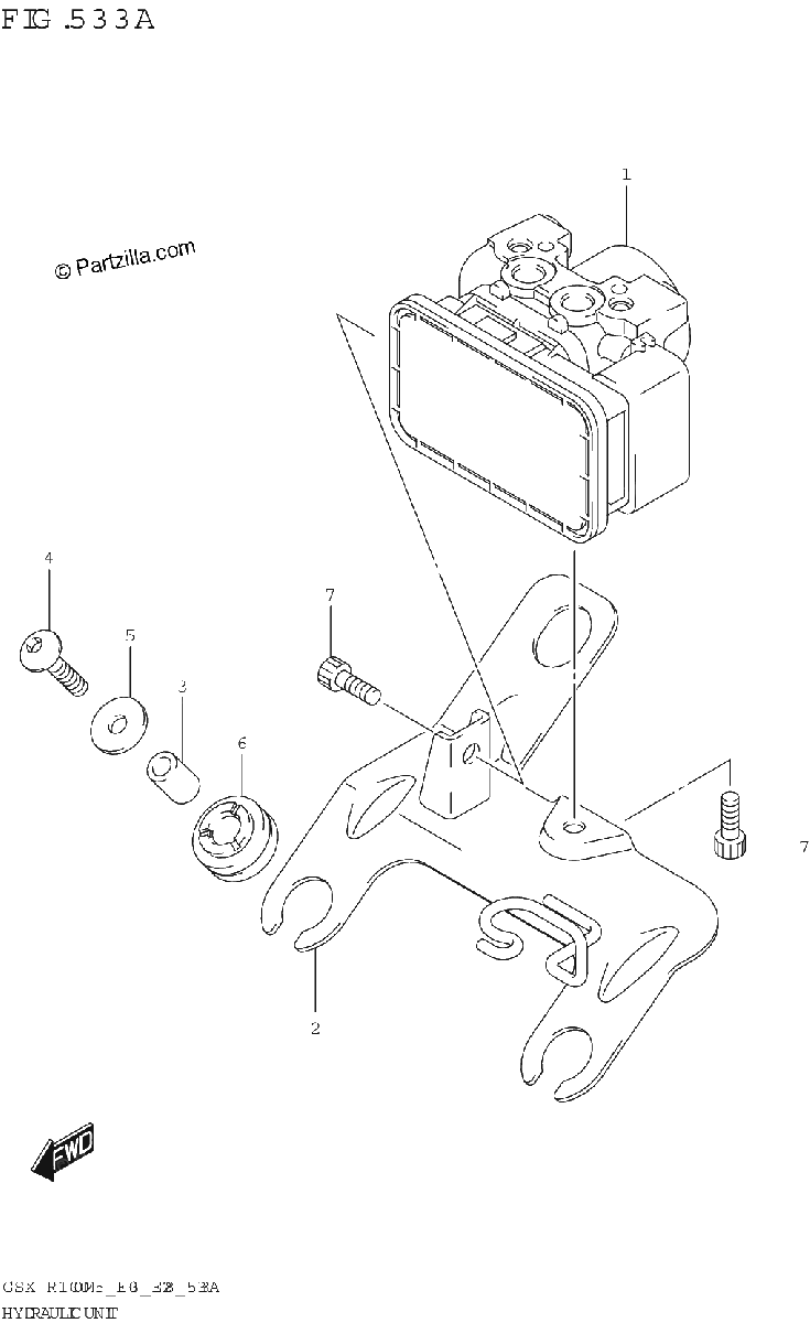 Diagrama de HYDRAULIC UNIT GSX R1000A